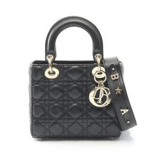 Dior LADY MY ABCDIOR Cannage Handbag Leather Black